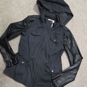 Aeropostale Mixed Media Hooded Jacket